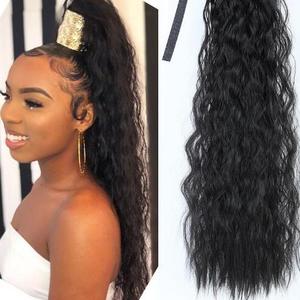 Kinky Straight Synthetic Ponytail Extensions Clip-in Pony Tail Natural Hair Extension Heat Resistant Hair Pieces