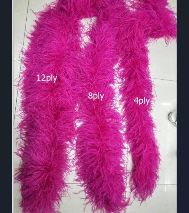 Dekey Factory High Quality Natural Ostrich feather boa 1-30Ply Ribbon 2M Plumas Decoration for Costume Clothing Sewing Accessory