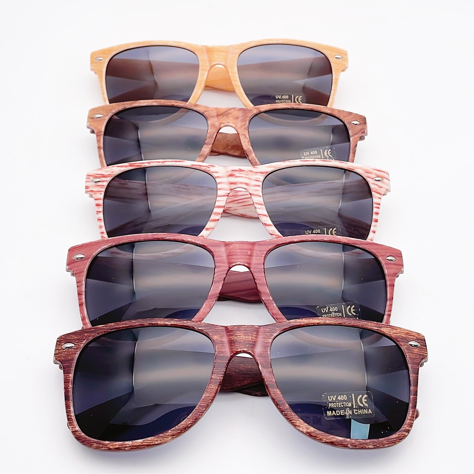 DL GLASSES High quality oem custom wooden sun glasses wood grain print wholesale bamboo sunglasses promotional shades