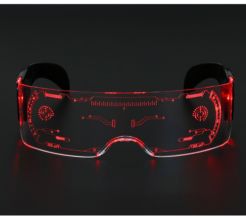 DL Glasses Luminous LED Buttery Lightup sunglasses Multiple color Futuristic Cyberpunk eyewear party led visor glasses