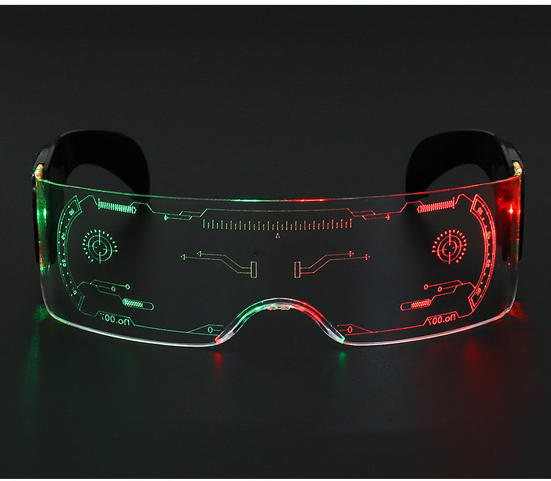 DL Glasses Luminous LED Buttery Lightup sunglasses Multiple color Futuristic Cyberpunk eyewear party led visor glasses