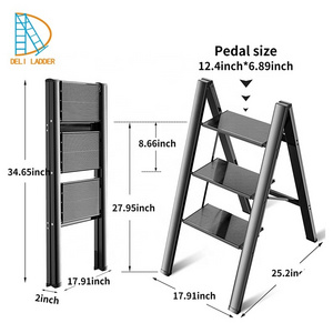 DELILADDER 2 3 4 Step Folding Household Ladders NEW DESIGN Lightweight Aluminium Ladder