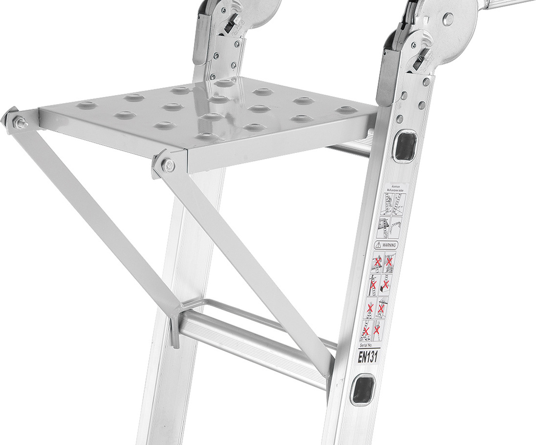 Super aluminium step ladder with work platform