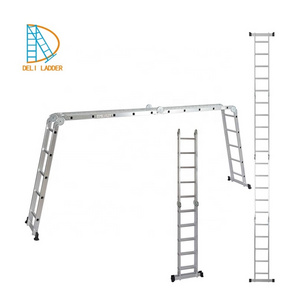 Aluminum Multifunctional Folding Extension Ladder with Safety Locking Hinges 330lb Capacity