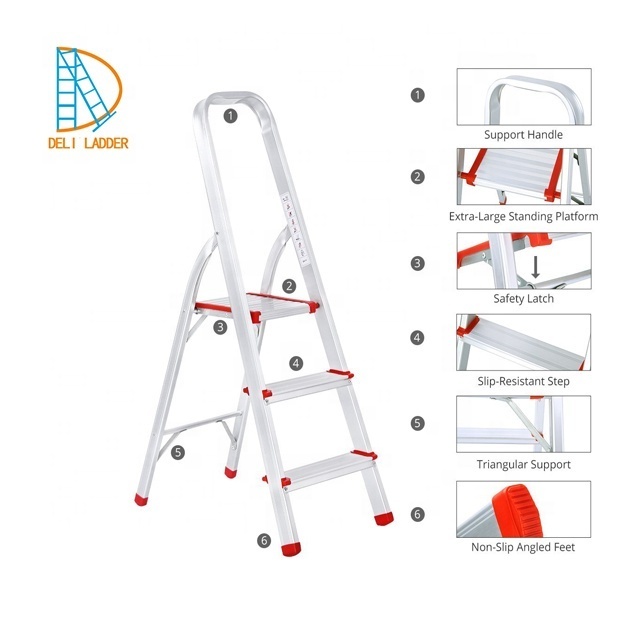 3 steps Household Folding Aluminium Step Ladder