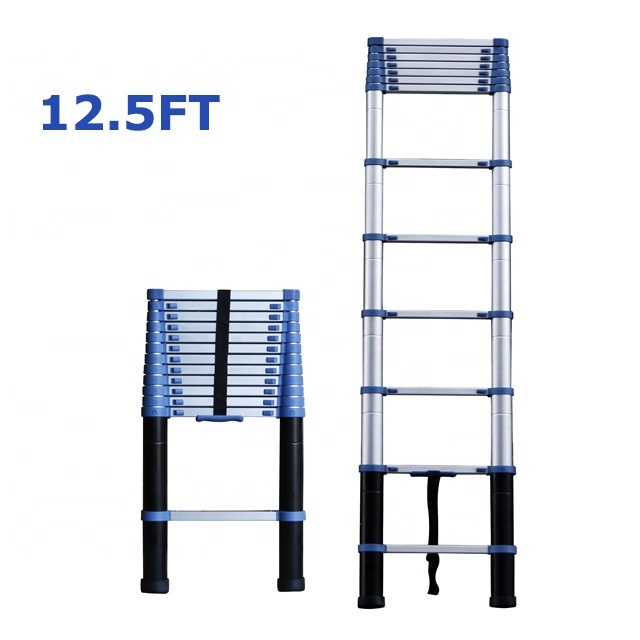 EN131 2.6m Compact Folding Extension Step Stairs  Telescopic Aluminum Ladder