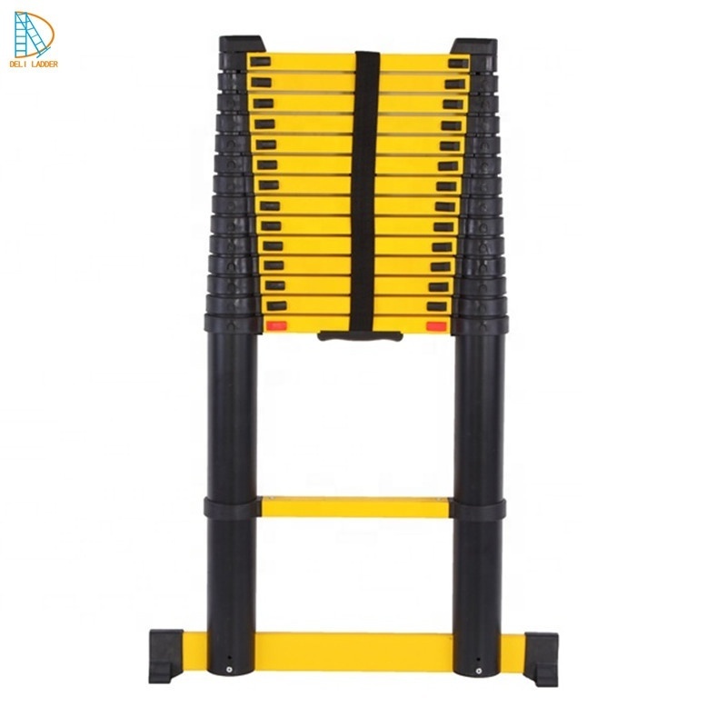 EN131 2.6m Compact Folding Extension Step Stairs  Telescopic Aluminum Ladder