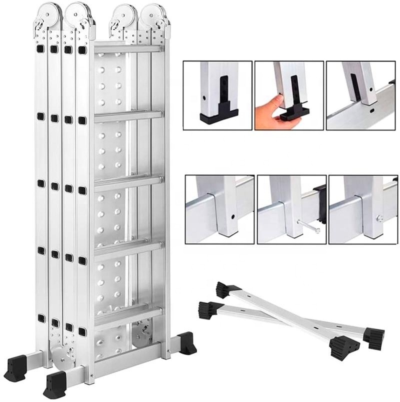 Multifunction Folding Step Ladder Aluminum Escalera de aluminio plegable multifuncion