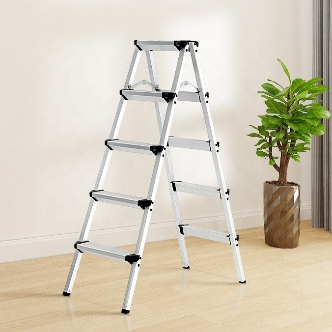 DELILADDER NEW 4-10 Folding Step Free Standing Ladders Foldable Fiberglass with Aluminium Ladder