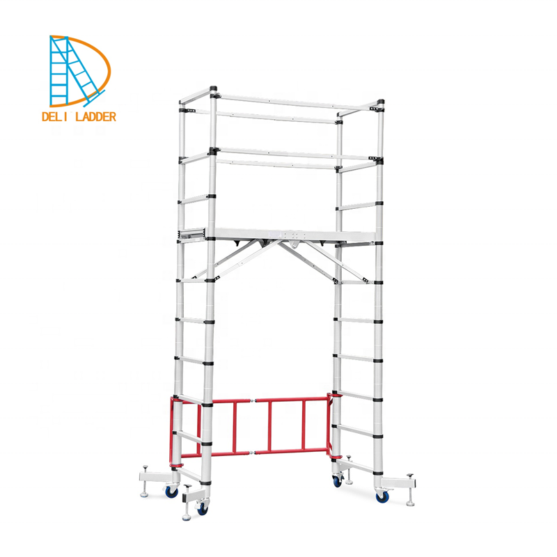 2023 New Style Mobile aluminium Telescopic scaffolding tower ladder in scaffolding