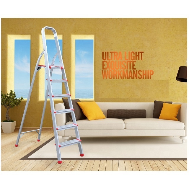 6 steps House Hold Safety Step Ladders Aluminum