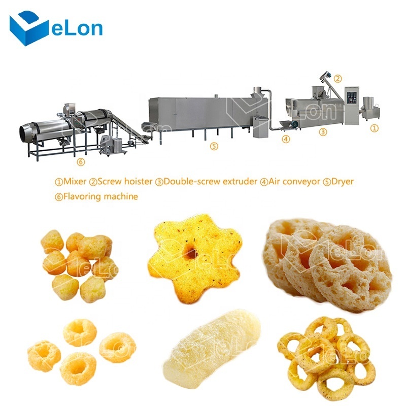 China Jinan city Full Automatic Puffed Corn Chips Snack Food Making Machine Puff Snack Extruder Machine