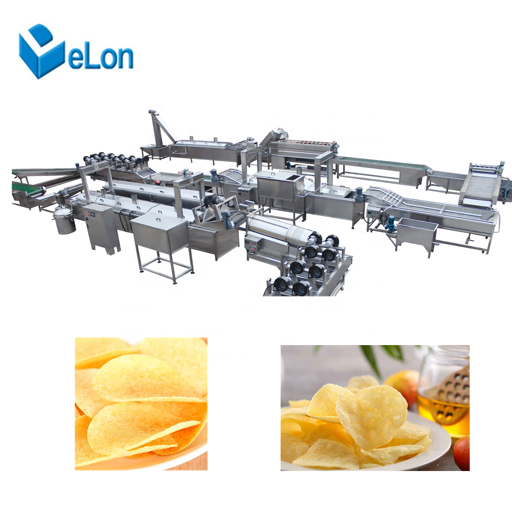 Industrial 300-1000kg/hour fully automatic potato frozen french fries production line / Potato chips making machine