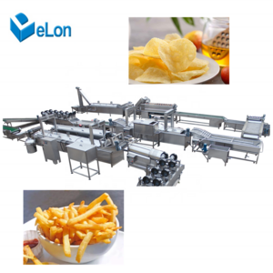 Industrial 300-1000kg/hour fully automatic potato frozen french fries production line / Potato chips making machine