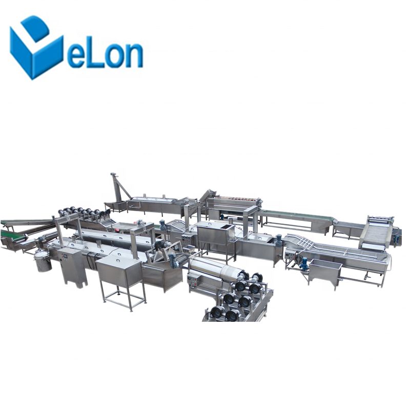 Industrial 300-1000kg/hour fully automatic potato frozen french fries production line / Potato chips making machine