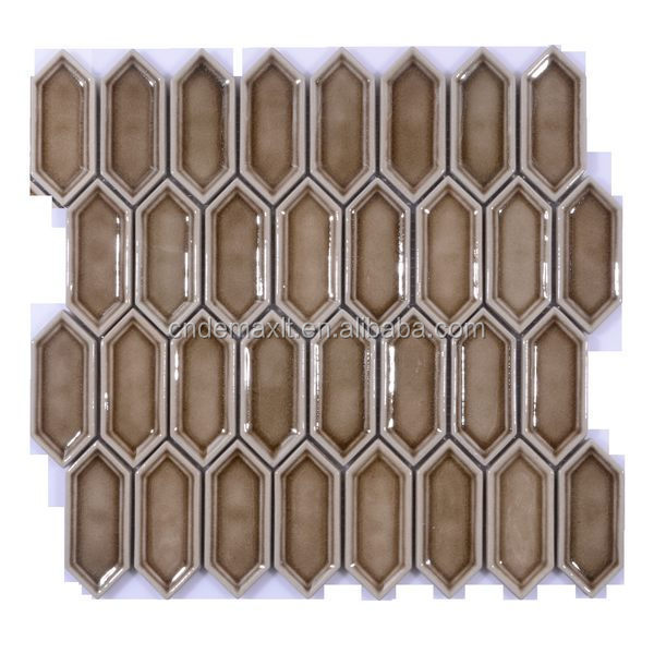 Foshan mosaic factory low price 4 inch crackle full body ceramic floor tile fish scale tile backsplash