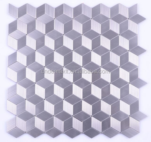 Modern Aluminum Mosaic Tile Peel and Stick for Backsplash and Accent Wall