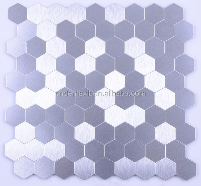 Modern Aluminum Mosaic Tile Peel and Stick for Backsplash and Accent Wall