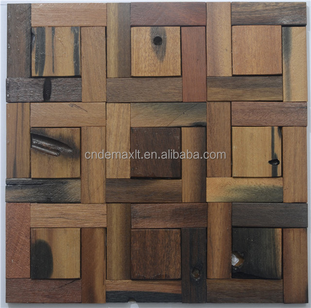 Bamboo mosaic Uneven interior/wood mosaic panel/wall cladding material