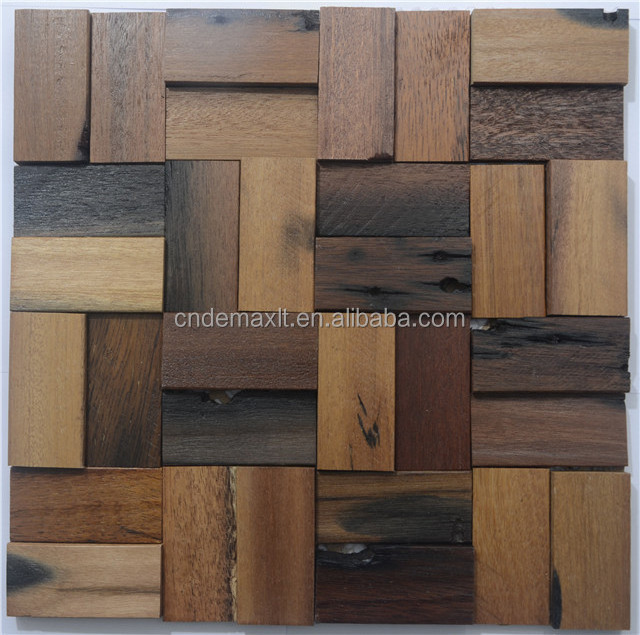 Bamboo mosaic Uneven interior/wood mosaic panel/wall cladding material