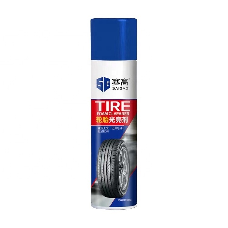 650ml Car Care Product Wholesale Price Polish Tire Wheel Wax Silicone Tire Foam Cleaner