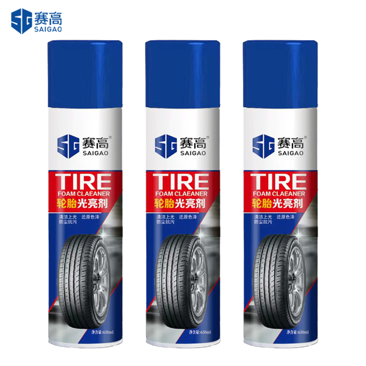 650ml Car Care Product Wholesale Price Polish Tire Wheel Wax Silicone Tire Foam Cleaner