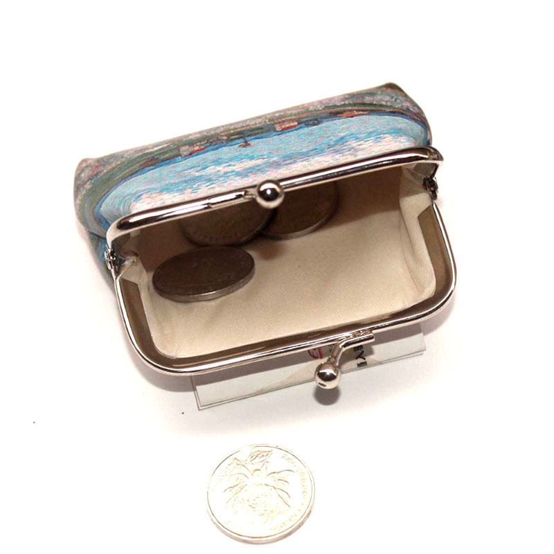 Cheap Custom Printing Promotional Coin Bag Vintage Metal Clip Coin Purse