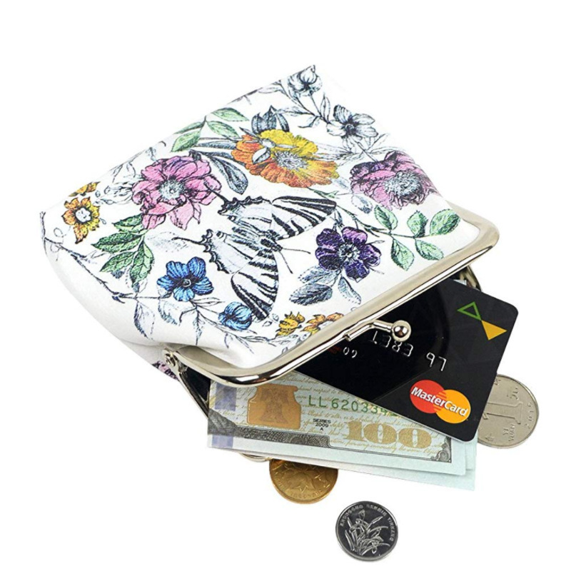 Cheap Custom Printing Promotional Coin Bag Vintage Metal Clip Coin Purse