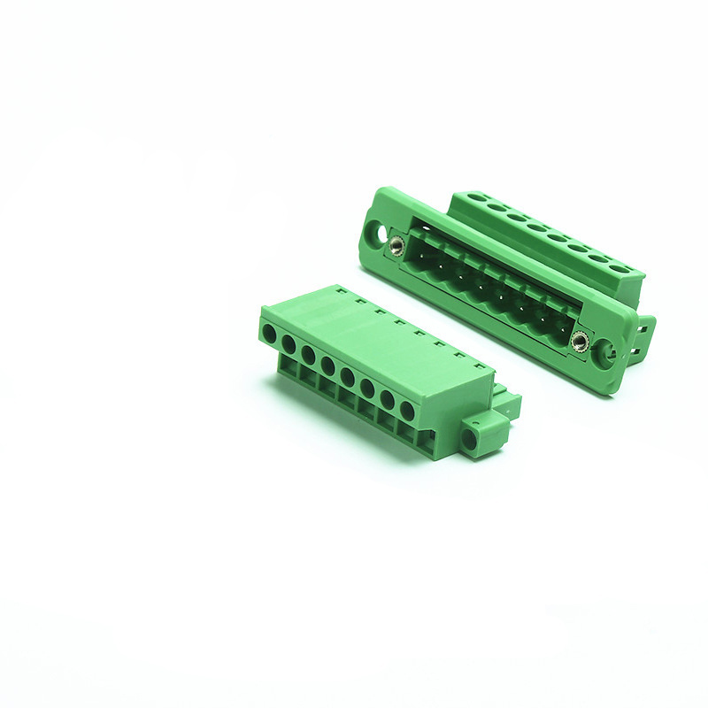 Factory Direct 2-24 Pin 5.08mm Pin Space Female and Male Plug in Terminal Blocks with Fixed Frame