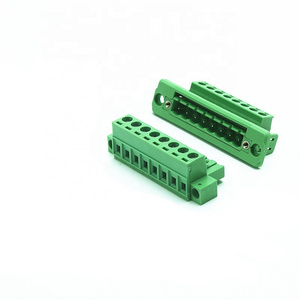 Factory Direct 2-24 Pin 5.08mm Pin Space Female and Male Plug in Terminal Blocks with Fixed Frame