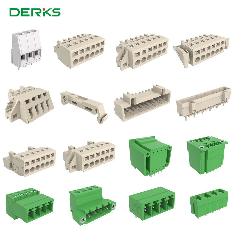 Derks Spring pluggable terminal block 2/3/4/5/6/7/8/9/10 pin 3.81mm 5.0mm 5.08mm pitch pcb screw terminal block connector