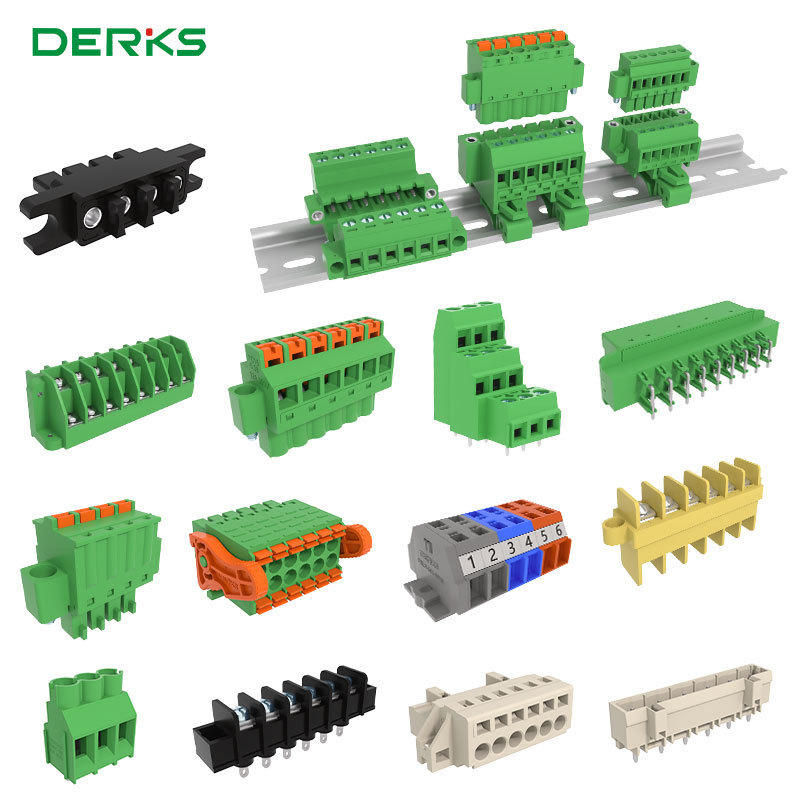 Derks Spring pluggable terminal block 2/3/4/5/6/7/8/9/10 pin 3.81mm 5.0mm 5.08mm pitch pcb screw terminal block connector