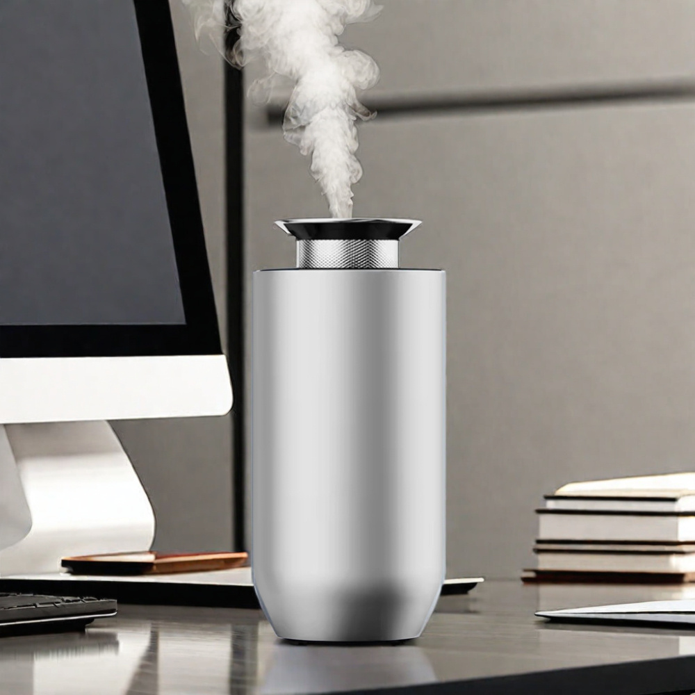 Dermey Portable Car Aromatherapy Diffuser Machine Pure Metal Electric Aroma Diffuser Waterless Air Scent Essential Oil Diffuser