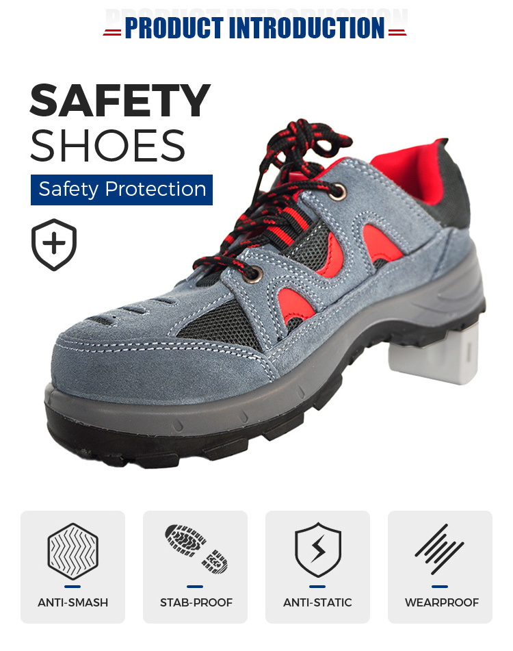 Breathable Injection Sole Safety Shoes for Men Women Anti-Smashing Construction Shoes Lightweight SRC Anti-Slip Work Shoes