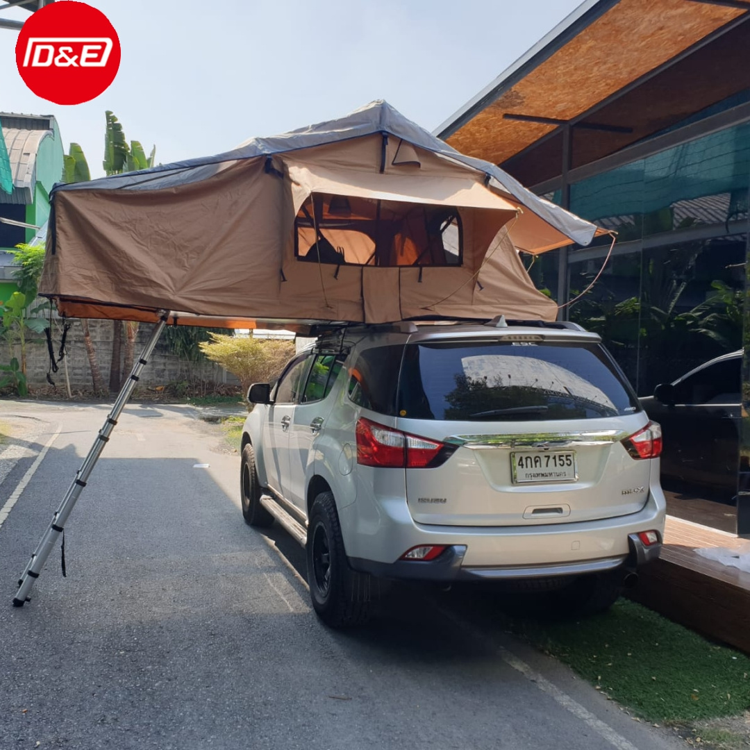 2022 Hot Sale Soft Shell 4x4 Roof Tent Car Aluminum Roof Top Tents Big Space Outdoor Off-road Camping Canvas Car Rooftop Tent