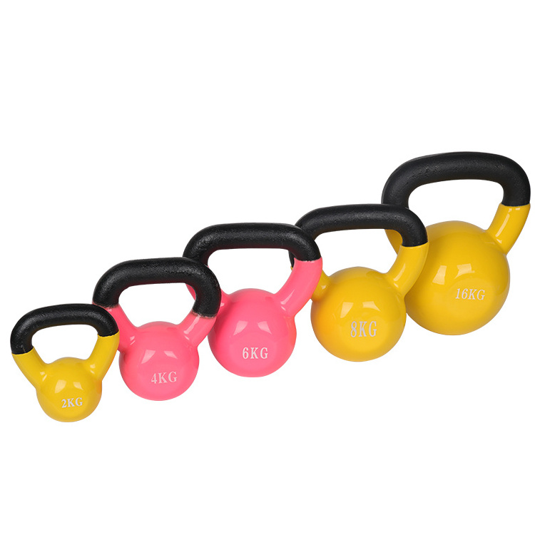 8kg Factory direct painted kettlebell Popular fitness weight lifting painted  kettlebells