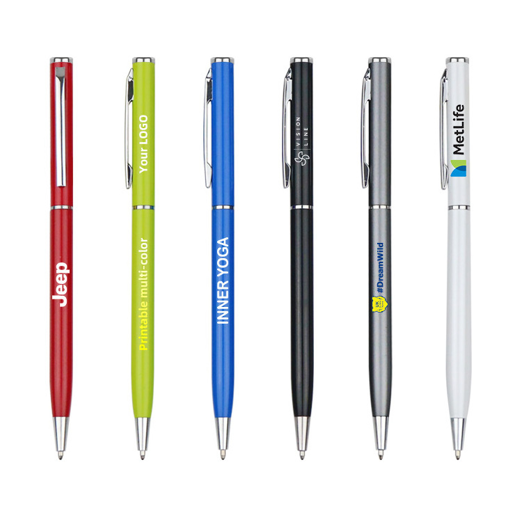 Promotional Gift Custom Logo Metal Colorful Stylus Pen Ballpoint Soft Touch Metal Pen With CustomLogo