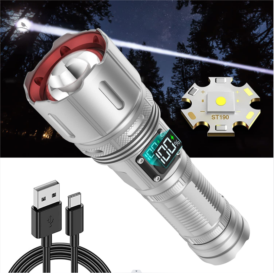 Best Selling LED Flashlights Rechargeable 4 Modes 5000 Lumens for Emergency Outdoors Camping Portable Lamp 26650 Battery