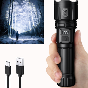 Flashlights High Lumens Rechargeable, Super Bright 1000000 Lumen Zoomable Portable Waterproof 4 Modes Torch Lights for Emergency