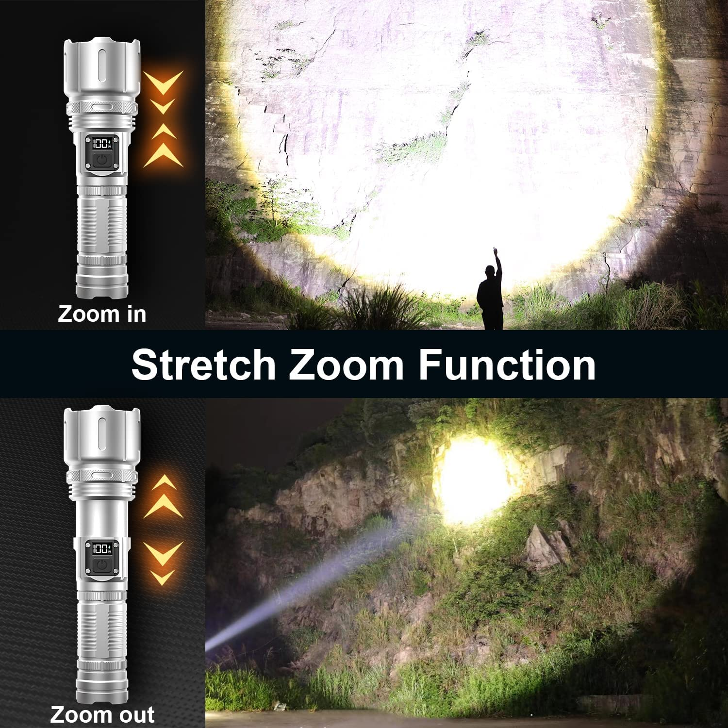 Best Selling LED Flashlights Rechargeable 4 Modes 5000 Lumens for Emergency Outdoors Camping Portable Lamp 26650 Battery