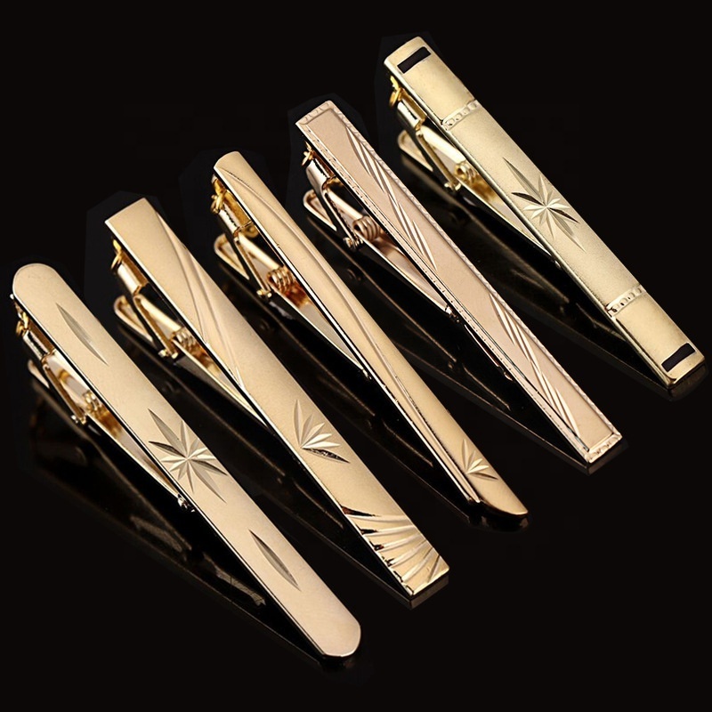 New design gold brass antirust advanced tie clips, tie bars, tie pins