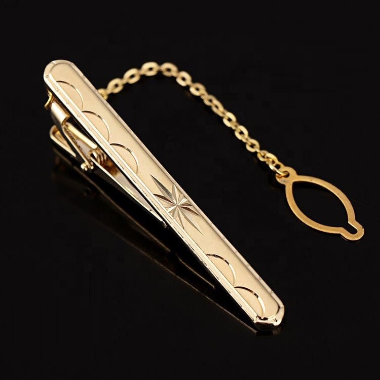 New design gold brass antirust advanced tie clips, tie bars, tie pins