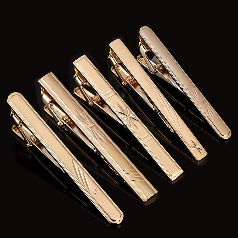 New design gold brass antirust advanced tie clips, tie bars, tie pins