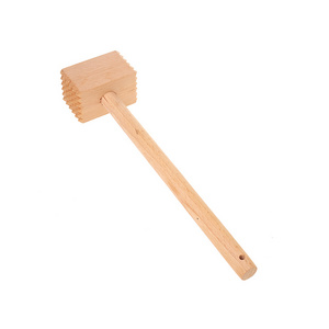 beech wood Square Wood Meat Hammer with sharp teeth Wooden kitchen Tool mallet