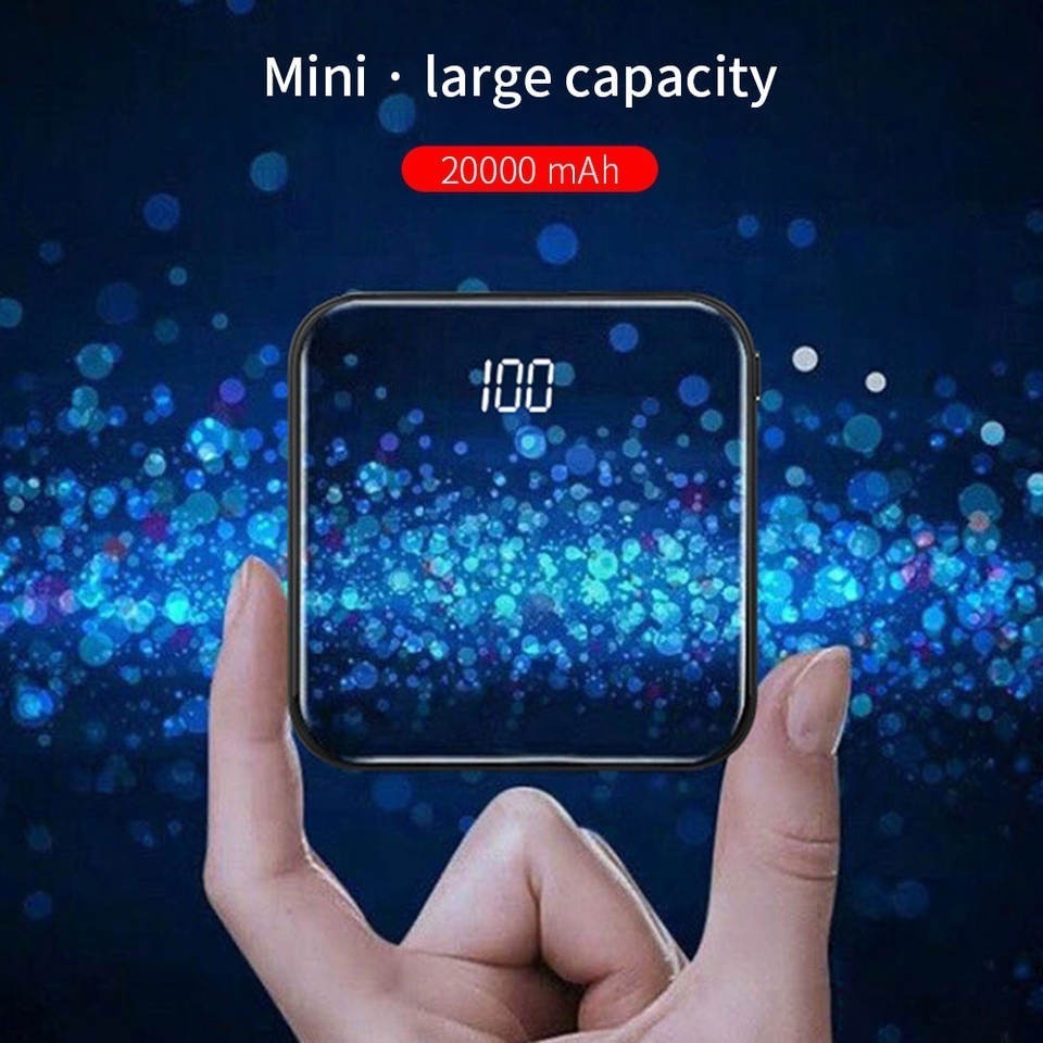 Best Selling Mini Mirror Power Bank 20000mah Flashlight LED Slim Powerbank 10000mah Portable Phone Chargers Battery