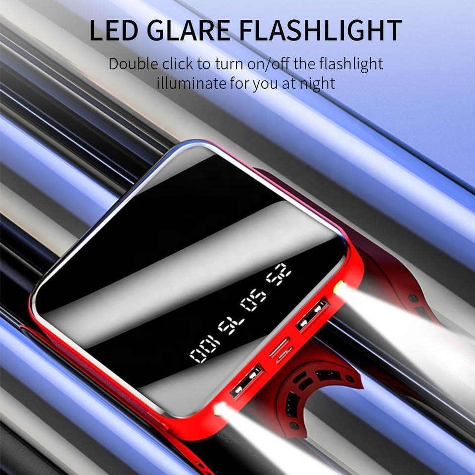 Best Selling Mini Mirror Power Bank 20000mah Flashlight LED Slim Powerbank 10000mah Portable Phone Chargers Battery