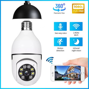 Factory 1080P HD Home Smart Wireless Surveillance Light Bulb Camera Wifi IP Camera P2P Wireless 360 Degree PTZ Light Blub Camera