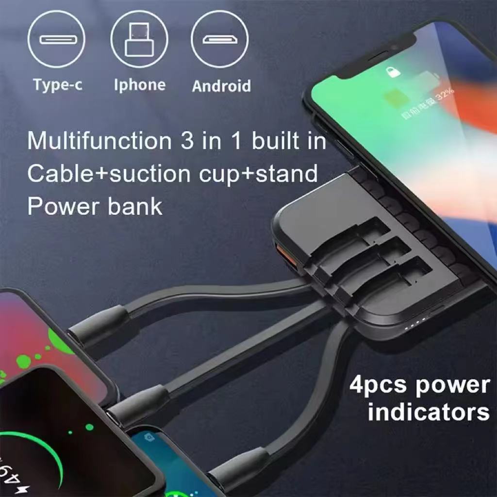 Fast QuickPowerbank QC3.0 PD Wireless Charger 20000mAh Suction Cup Adsorption Power Bank Fast Charging for iPhone for Samsung