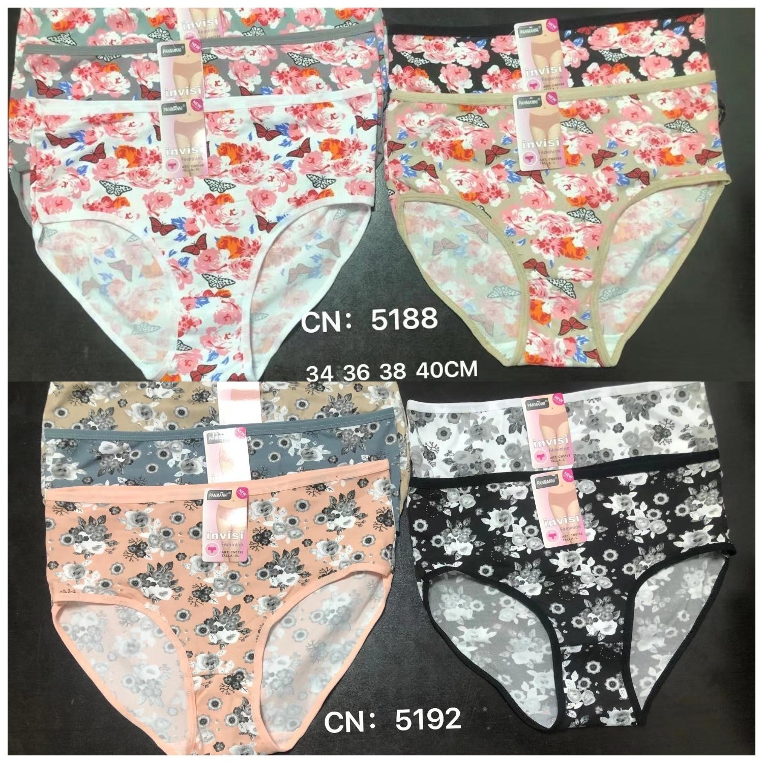 2023 Hot selling Mixed Designs Polyester Underwear Cheap Lady women Panties plus size big sizes high rise