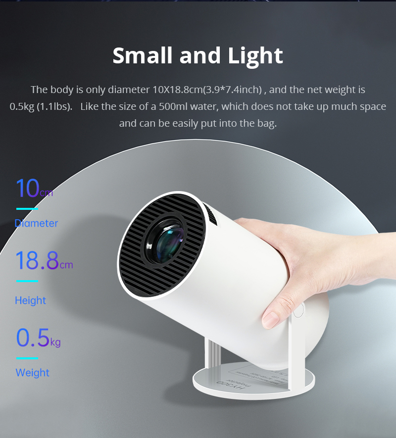 HY300 Projector 4K Android 11 WiFi 120 ANSI Allwinner H713 BT5.0 1080P 1280 x 720P Home Cinema Outdoor Portable Projetor